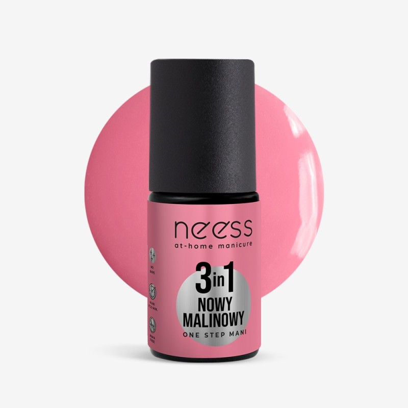 Lakier hybrydowy One Step 3in1 Nowy Malinowy 4 ml